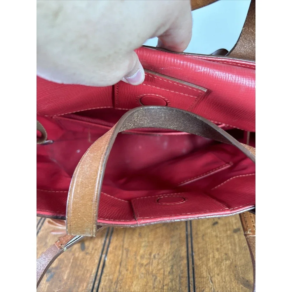 Dooney & Bourke Morgan‎ Satchel Red Handbag Saffiano Leather Shoulder W/Dust Bag